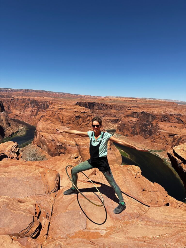 Hoop-Yoga Leg Hooping /w Warrior 2 at Horseshoe Bend Hoop-Yoga Leg Hooping /w Warrior 2 at Horseshoe Bend