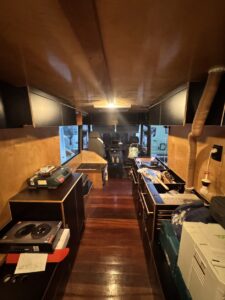 Vario 711d Ausbau Blick vom Bett aus